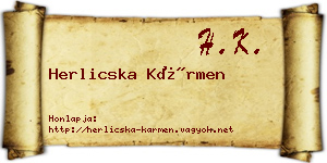 Herlicska Kármen névjegykártya